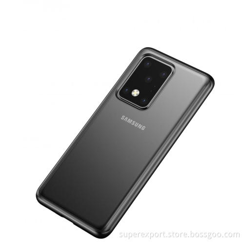 Hot selling TPU frame with Semi-transparent PC Cover mobile phone cases for Samsung S20 Ultra 6.9"